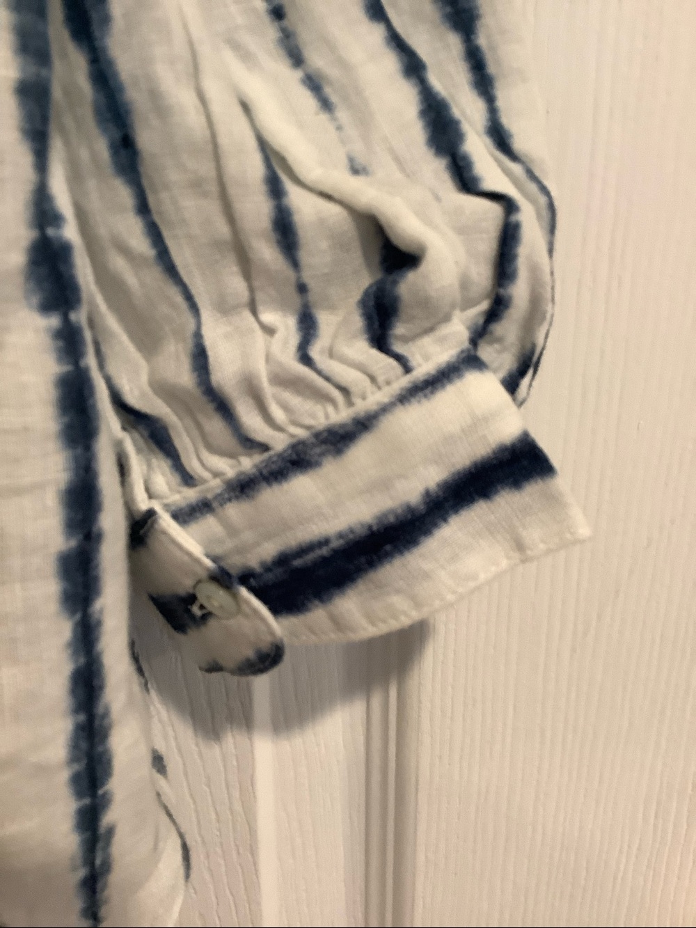 NWT POLO RALPH LAUREN Blue/White 100% Linen Coastal Grandma Beach Resort Top L - Picture 3 of 9